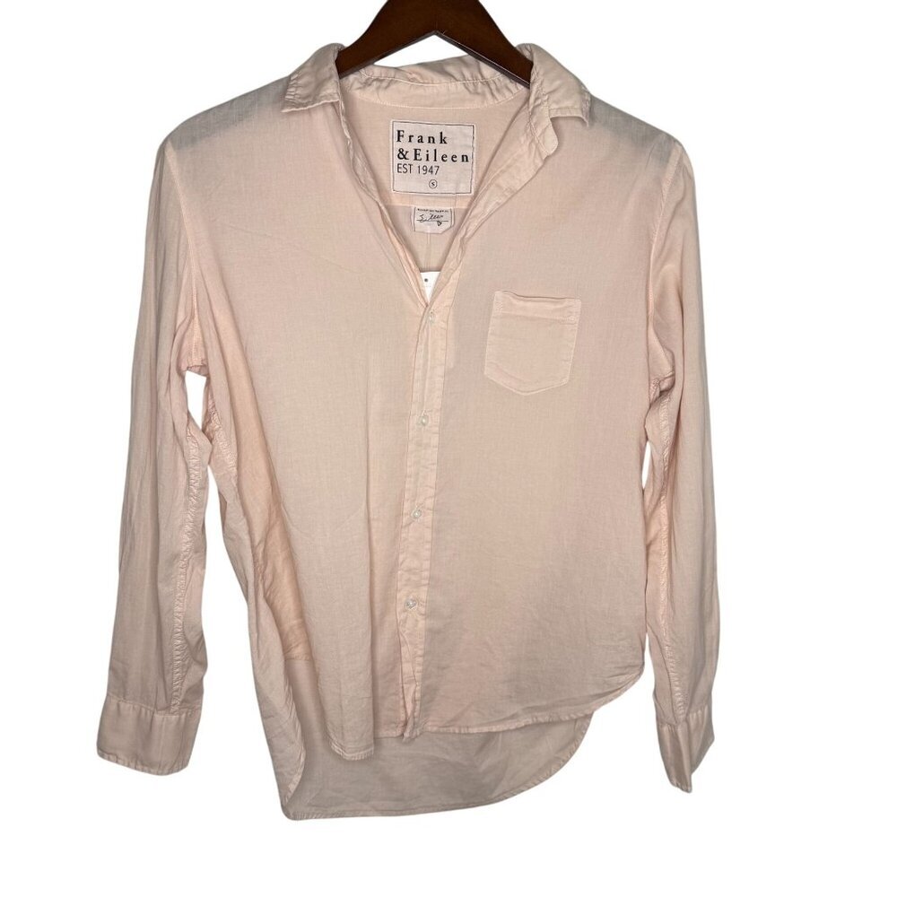 Frank & Eileen Womens Woven Button-Up Shirt S Peach100% Organic Cotton NWT Top